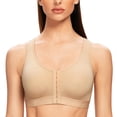 thumbnail image 2 of MELENECA Soutien-Gorge Posture Sans Armatures à Fermeture devant pour Femme Amande 46B, 2 of 4