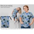 thumbnail image 5 of oneOone Viscose Jersey Medium Blue Fabric Floral Retro Craft Projects Decor Fabric Printed By The Yard 60 Inch Wide, 5 of 5