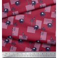 thumbnail image 3 of Soimoi Poly Crepe Fabric Bird,Coconut Tree & Elephant Kids Decor Fabric Printed Yard 52 Inch Wide, 3 of 3