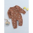 thumbnail image 3 of Kmbangi Baby Rainbow Romper Long Sleeve Pants Buttoned Crotch Bodysuit, 3 of 8