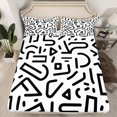thumbnail image 2 of YST Abstract Sheet Set Queen Size,Geometry Pattern Bed Sheets For Teenager,Black White Stripes Bed Sheet Set,Western Art Style Fitted Sheet Lightweight,Comfy Breathable, 2 of 5