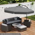 thumbnail image 2 of Costway Parasol Suspendu Déporté de 10 Pi pour Patio avec Housse Gris, 2 of 10