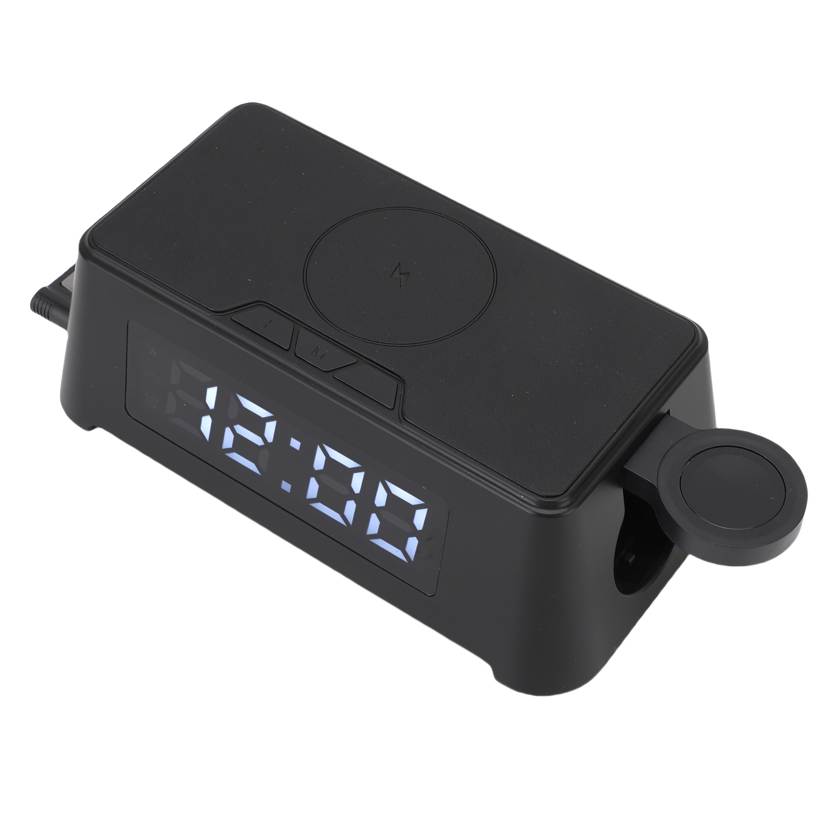 Wireless Charger, Temperature Display Alarm Clock Wireless Charger Time Data Display Watertight Charging Port  for Watch