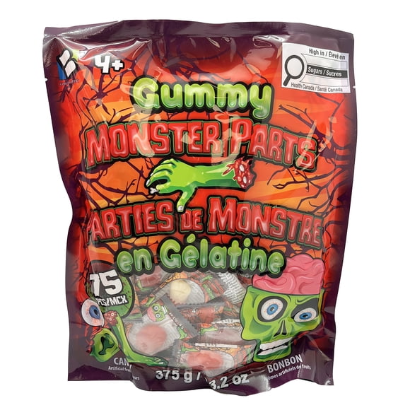 Parties de Monstre en Gélatine Sac Autoportant 75 Unités