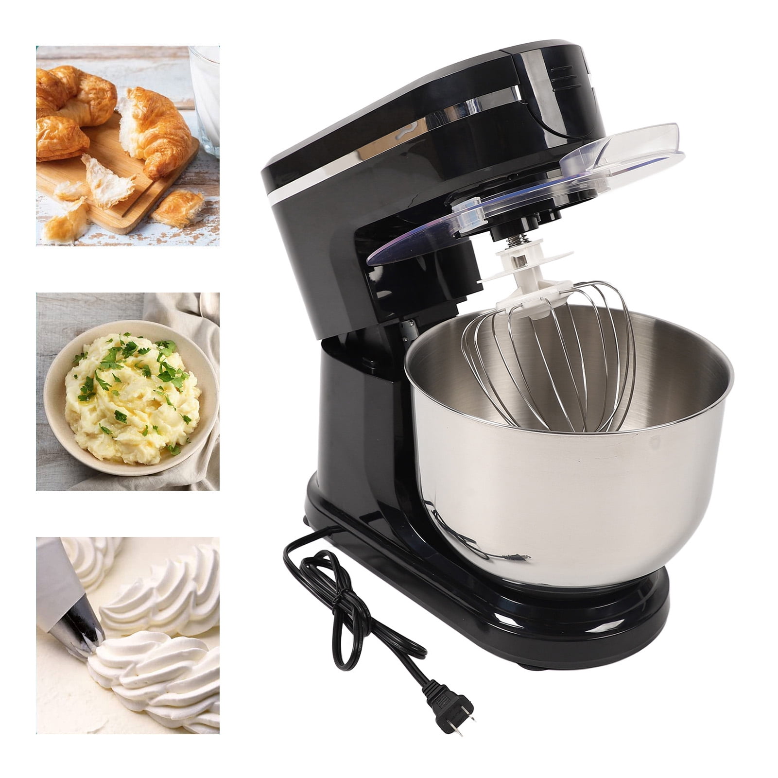 Electric Stand Mixer, Strong Suction Cups Kitchen Mixer 3 in 1 with Mixing Hook for Pasta Making