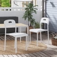 thumbnail image 3 of Modern Stackable Dining Chairs, Waterproof Plastic Seat with Ergonomic Back, Metal Legs, Easy Assembly, Space-Saving Kitchen Chairs for Dining Room, Indoor Outdoor Use, 45.5x40x76.5cm, 3 of 7