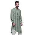 thumbnail image 3 of Atasi Kurta Décontractée Imprimée à Col Mandarin Chemise Ethnique Longue Kurta Asymétrique, 3 of 6