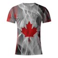 thumbnail image 1 of TIMIFIS Hauts d'Été pour Femmes - Chemises à Manches Courtes pour Femmes - T-Shirts Décontractés à Col Rond Imprimés Feuille d'Érable du Canada, 1 of 3