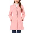 thumbnail image 1 of INSPIRE CHIC Manteau Mi-Long pour Femme à Simple Boutonnage à Revers Cranté, 1 of 6