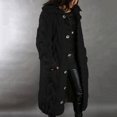 thumbnail image 2 of Women‘s Long Large Classic Cardigans Cable Knit Hood Sweater Oversized Button Duster Coat with Pocket 2024, 2 of 5
