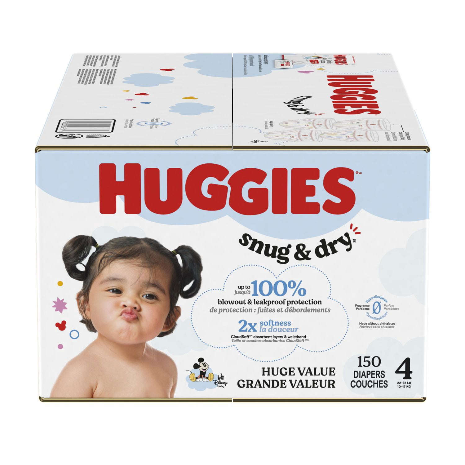 Huggies Snug & Dry Baby Diapers, Size 3 (16-26 lbs), 168 Count