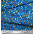 thumbnail image 2 of Soimoi Modal Satin Fabric Fish,Mermaid & Starfish Ocean Printed Craft Fabric by The Yard 42 Inch Wide, 2 of 3