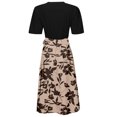 thumbnail image 5 of Ovzne Robes d'Été pour Femmes 2025 Robe de Plage Mode pour Dames Femmes Robe à Manches Courtes à Col Rond Robes Imprimées Poche Grande Taille Robe Maxi à Manches Courtes Imprimée Liquidation, 5 of 5