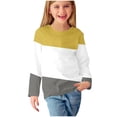 thumbnail image 2 of RXIRUCGD Chemises à Manches Longues pour Filles, Col Rond Mignon, Blouses Décontractées Élégantes, Jaune, Taille : 9 Ans, 2 of 6