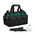 thumbnail image 1 of QualitChoice Tool Bag Woodworking Electrician Bags Storage Box Adjustable Waterproof Large Capacity Maintenance Hardware Tools Kit Black Green/14 inch 1 Pc, 1 of 6