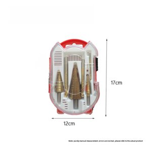 7-Piece Ensemble de forets multifonctionnels avec perceuses à pas en rainure spirale, foreuses à scie, positionneur central, plat & Boutons, Boîte de rangement, Socket, Clé & Clé - Kit d'outils de matériel de haute qualité pour polyvalent