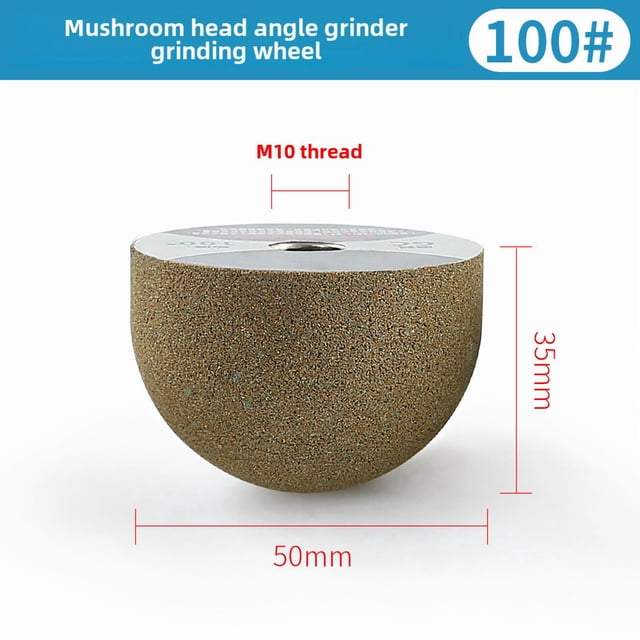 Chuanxing Roue de Broyage en Diamant Premium en Résine - Conception de Tête de Champignon pour Traitement de Pierre, Angle de Grain Moyen 100, Idéal pour Polissage à l'Arc Intérieur et sur Fond Rond