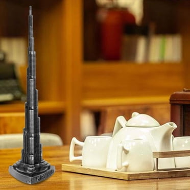 Grey Dubai Tower Model, Plating Burj Khalifa Tower, Vintage Design For Home Bar Cafe Bedroom