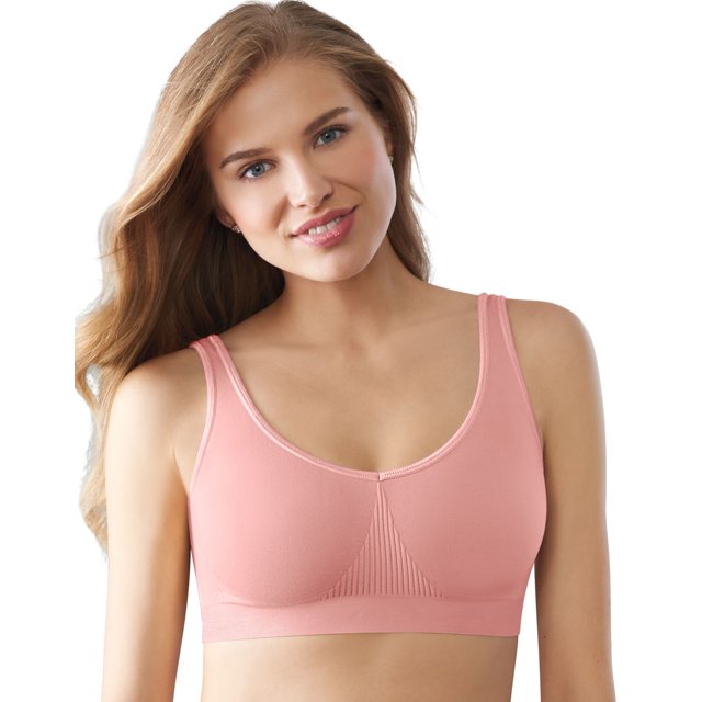 Bali Womens One Smooth All Around Smoothing Bralette, M, Vintage Pink Rose