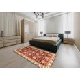 thumbnail image 4 of Ahgly Company Tapis d'Intérieur Carrés Abstraits Rouges Orientaux, 4 Pieds Carré, 4 of 6