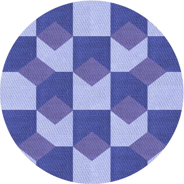 Ahgly Company Tapis d'Intérieur Ronds Transitionnels Bleus Lavables à la Machine, 5 Pieds Rond