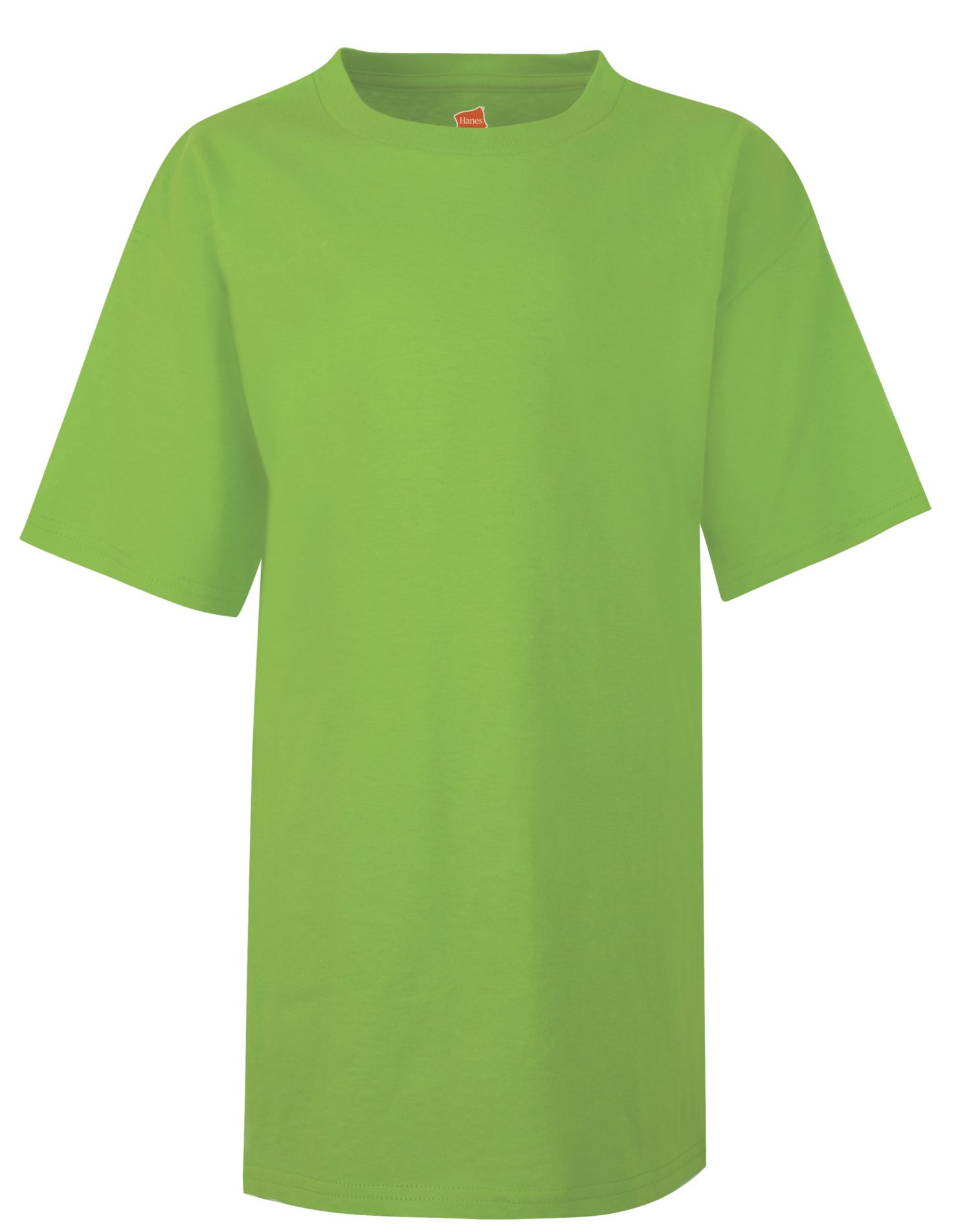 Hanes Nano-T Kids` T-Shirt, XL, Lime