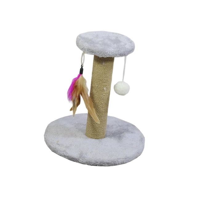 Milaget Cat Scratching Post Scratch Post Premium Sisal Rope Scratcher Kitten Cat Round Gray