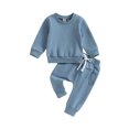 thumbnail image 1 of Kmbangi Baby Boys Long Sleeve Crew Neck Sweatshirt with Elastic Waist Sweatpants Infant Spring Fall Clothes, 1 of 8