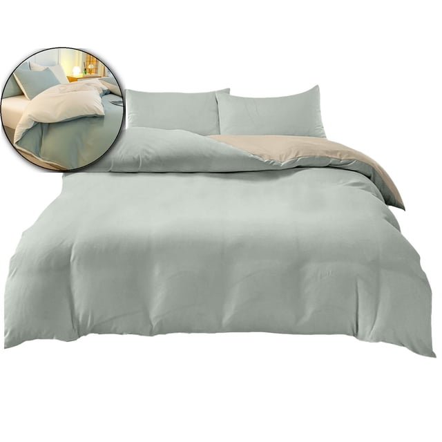 Dvruxg 4-Piece Washed Polyester Bedding Set – Soft, Breathable & Fade-Resistant | Includes Duvet Cover, Fitted Sheet & 2 Pillowcases | Multicolor, Double-Sided Design (Twin/Full Sizes)