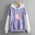 thumbnail image 2 of Penkiiy Hoodies pour Femmes Mode Décontractée Imprimé Col Rond Manches Longues Amples Hauts Courts Blouse Sweat-Shirts Sans Capuche Vêtements Y2K Violets, 2 of 5
