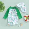 thumbnail image 2 of Gubotare Swimsuit Boys Rashguard Long Sleeve Zip Rashguards Baby Toddler Rash Guard Sets Boy's Swimsuit One Piece Zipper Bathing Suit 2t 3t (Green,2-3 Years), 2 of 7