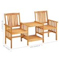thumbnail image 4 of vidaXL Garden Chairs with Tea Table and Cushions Solid Acacia Wood, 4 of 5