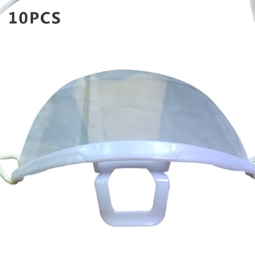 Langgg 10 Pcs Masque Buccal en Plastique Antibuée Jetable pour Serviteur de Restaurant Masque de Bouclier Transparent pour Traiteur Nourriture