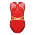 thumbnail image 1 of ranrann Combinaison Sans Manches pour Filles avec Strass Pailletés, Rouge 12, 1 of 7