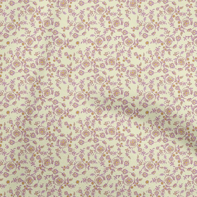 oneOone Rayon Light Yellow Fabric Asian Block Print Craft Projects Decor Fabric Printed By The Yard 56 Inch Wide