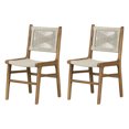 thumbnail image 2 of South Shore Balka Woven Rope and Teak Dining Chair, Set of 2, in Cream and Natural, 2 of 11