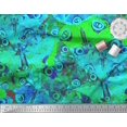 thumbnail image 2 of Soimoi Green Poly Georgette Fabric Colorful Butterfly Print Sewing Fabric Yard 52 Inch Wide, 2 of 5