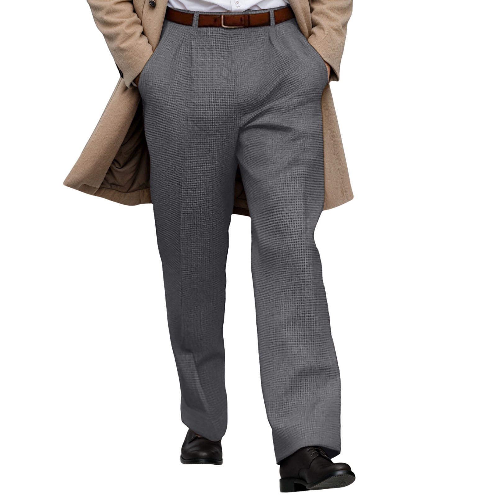 DGMIOCS Men's Classic Straight Leg Dress Pants Business Casual ...