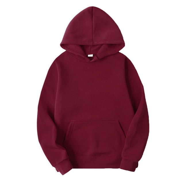 Sweat à Capuche Décontracté à Manches Longues pour Hommes, Bordeaux 4TG
