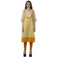 thumbnail image 2 of Moomaya Robes Indiennes pour Femmes Décontractées d'Été Imprimées Manches 3/4 Longue Kurta, 2 of 6