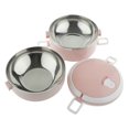 thumbnail image 1 of Abbracc container lunch box lunch box insulated container food container with 2 Pink02, 1 of 9