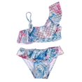 thumbnail image 1 of Girl Swimsuits 2 Piece Bikini Set Swimsuits Floral Printing Athletic Bathing Suits 4-5 Years, 1 of 7