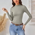 thumbnail image 4 of HongQid Chandails à Col Roulé à Manches Longues pour Femmes sous-Vêtements Thermiques Hauts Basiques Coupe Ajustée Mode d'Automne Haut Léger, 4 of 9