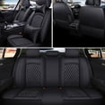 thumbnail image 3 of Maidao Car Seat Covers Leather Full Set for Buick for Lucerne 2006-2011 5 Seats Compatible Airbag Waterproof Front Rear Cushion Protector with Headrest Black, 3 of 8