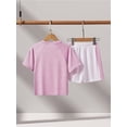 thumbnail image 3 of Hiiyo Little Girls Quick Drying Sports Tracksuit Short Sleeve T-Shirt Shorts Set, Sizes 5-6Y, 3 of 4