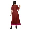 thumbnail image 3 of Moomaya A Line Cotton kurti For Women Pleated Long Designer Solid Anarkali Dress, 3 of 5