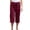 Wine, variant on zanvin Lightweight Summer Pants Women Casual Cotton Linen Cropped Pants Elastic Waist Drawstring Wide Leg Capris Trousers
