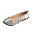 thumbnail image 1 of Flat for Womens Slip on Almond Toe Stone Embossing Micro Wedge Soft Sole Spring Summer Casual Shoes Silver, 1 of 9