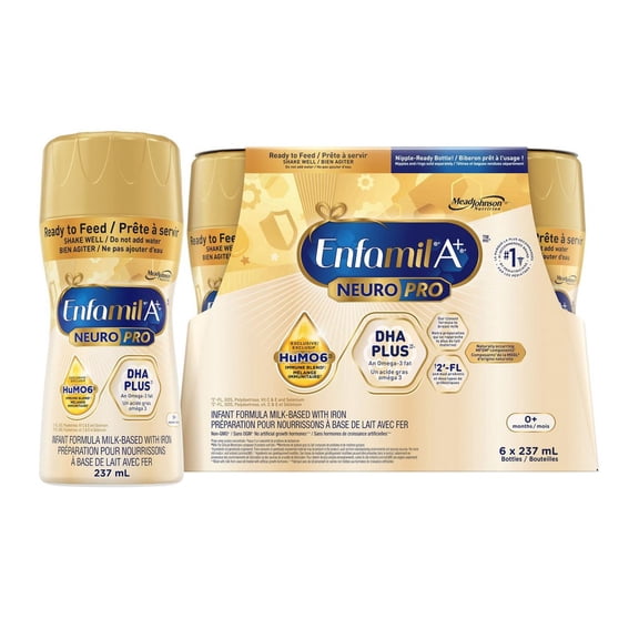 NeuroPro™, Préparation pour Bébés, Préparation pour Nourrissons, 0 à 12 Mois, 16x237mL Bouteilles Prêtes à Servir