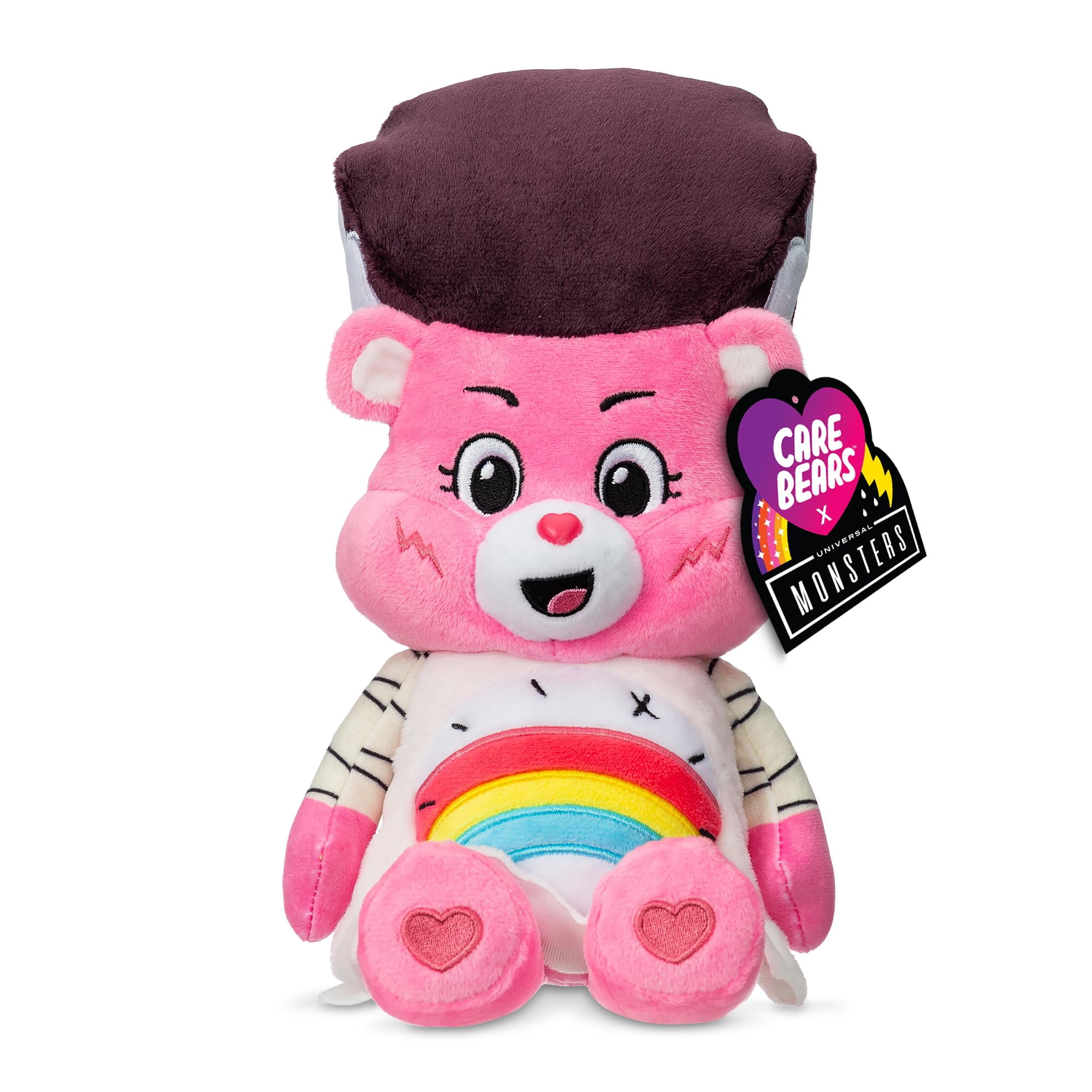 Peluche Care Bears Universal Monsters Fun Size - Cheer Bear en tant que fiancée de Frankenstein